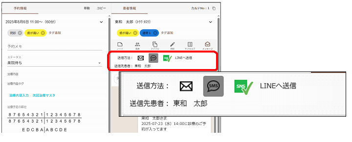 患者へのダイレクトメッセージ送信機能の強化